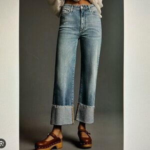 Pilcro Anthropologie Scotty Cuffed high waist jeans. NWT. Medium/light wash.